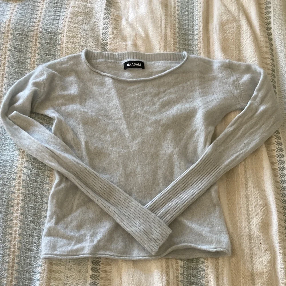 NAADAM Pale Blue Cashmere Boatneck Sweater - Picture 1 of 2